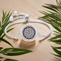 Image 2 of Flower Mandala Aromatherapy Perfume Bracelet with Essential Oil Diffuser