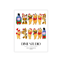 Image 2 of HOLIDAY CHRISTMAS POOH BEAR NAIL DECALS 