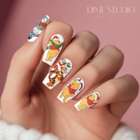 Image 1 of HOLIDAY CHRISTMAS POOH BEAR NAIL DECALS 