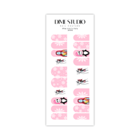 Image 2 of PINK SANTA JACK HOLIDAY CHRISTMAS NAIL DECALS 