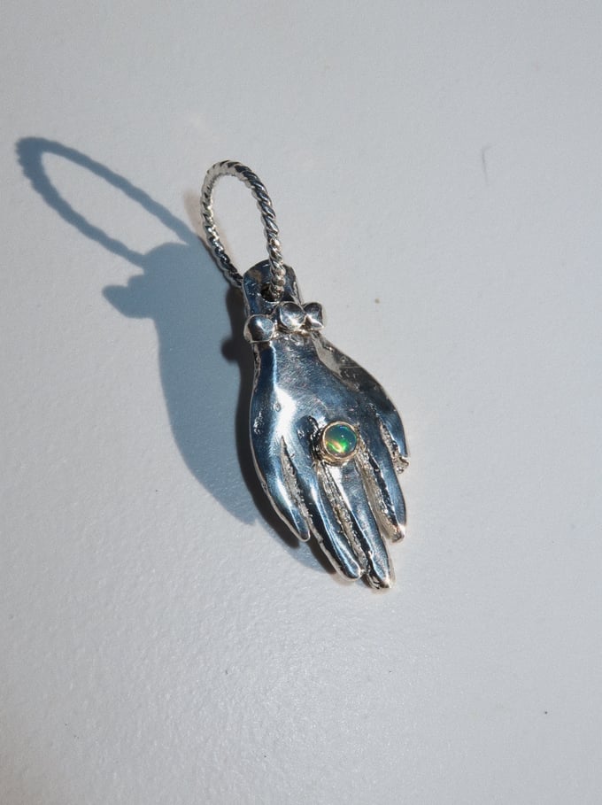Image of Manus Tutelaris Pendant (Silver, 14k Gold, Opal)