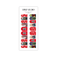 Image 4 of RED SANTA JACK HOLIDAY CHRISTMAS NAIL DECALS 