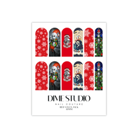 Image 3 of RED SANTA JACK HOLIDAY CHRISTMAS NAIL DECALS 