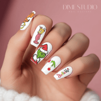 Image 1 of BELIEVE GRINCH CHRISTMAS NAIL DECALS 