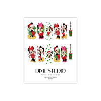 Image 3 of MICKEY & MINNIE MOUSE HOLIDAY CHRISTMAS NAIL DECALS 
