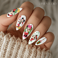 Image 1 of MICKEY & MINNIE MOUSE HOLIDAY CHRISTMAS NAIL DECALS 