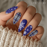 Image 1 of BLUE CHRISTMAS SNOWFLAKE NAIL DECALS