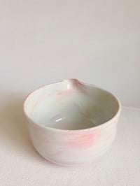 Image 4 of Cherry Blossom Matcha Bowl - White and Pink Marble 3