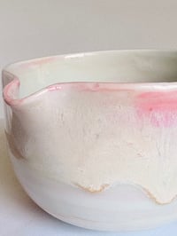 Image 3 of Cherry Blossom Matcha Bowl - White and Pink Marble 3