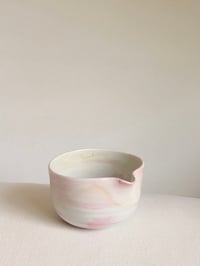 Image 2 of Cherry Blossom Matcha Bowl - White and Pink Marble 3