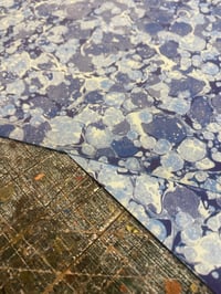 Image 6 of PRINTED Marbled Paper - 'Cornflower Grain'