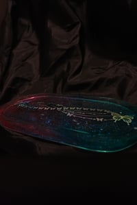 Image 6 of Ombre Teal Purple Translucent Glitter Butterfly Handmade Resin Pill Tray