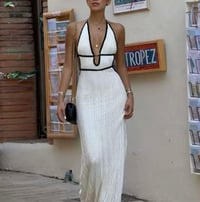 Image 1 of Caught in Rome Halter Maxi Dress