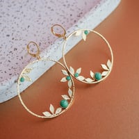 Image 1 of Grandes Boucles d'Oreilles PAO - Vert