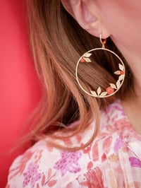 Image 3 of Grandes Boucles d'Oreilles PAO - Rouge