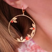 Image 1 of Grandes Boucles d'Oreilles PAO - Rouge