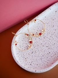 Image 2 of Grandes Boucles d'Oreilles PAO - Rouge