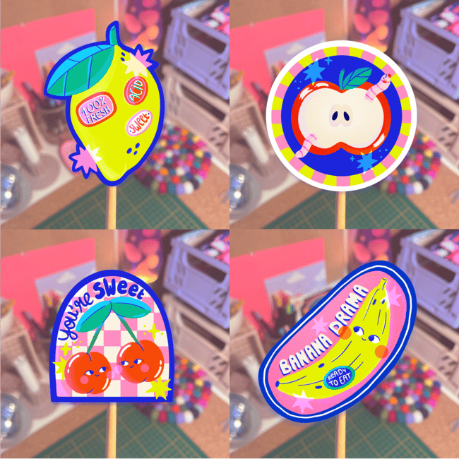 Sticker au choix : série "les fruits"