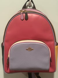 Image 1 of Authentic leather Coach color block backpack