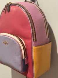 Image 2 of Authentic leather Coach color block backpack