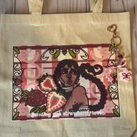 Image 5 of Cute strawberry tote bag with design