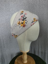 Image 1 of Cotton Stretchy Wrap in Taupe & Floral