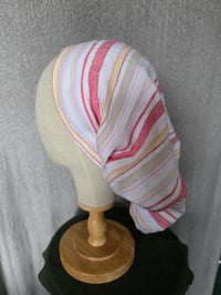Image 1 of Linen Cover with Elastic Strap- Soft Stripes