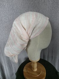 Image 2 of Linen Cover with Elastic Strap- Pink & White Stripes