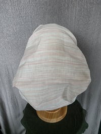 Image 3 of Linen Cover with Elastic Strap- Pink & White Stripes