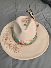 Image 1 of "This Girl Loves Jesus" Wide Brim Felt Fedora Hat