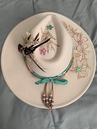 Image 3 of "This Girl Loves Jesus" Wide Brim Felt Fedora Hat