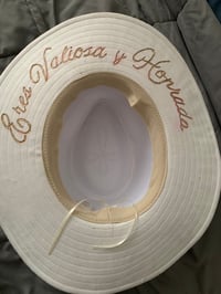Image 3 of "Eres Valiosa y  Honrada" Cato Faux Suede Wide Brim Panama Hat