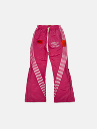 Image 1 of  GIRLS ARE DRUGS® FLARED TRACK PANTS - HOT PINK
