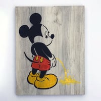 Mickey Taking a Leak Stencil Painting