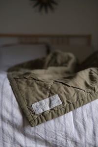 Image 5 of Khaki Chequerboard Quilt