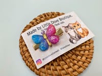 Image 1 of Blue & Pink Butterfly Clip