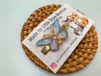 Pale Blue & Purple Butterfly Clip
