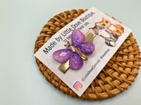 Image 1 of Pink & Purple Butterfly Clip
