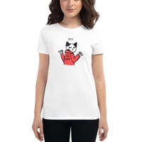 Image 1 of Meow Women's Short Sleeve T-Shirt - Cat Lovers Tee - For Her - Funny Cat Shirt - Meow Camiseta