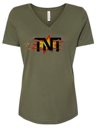 Image 3 of V-neck Tee (Black Logo)