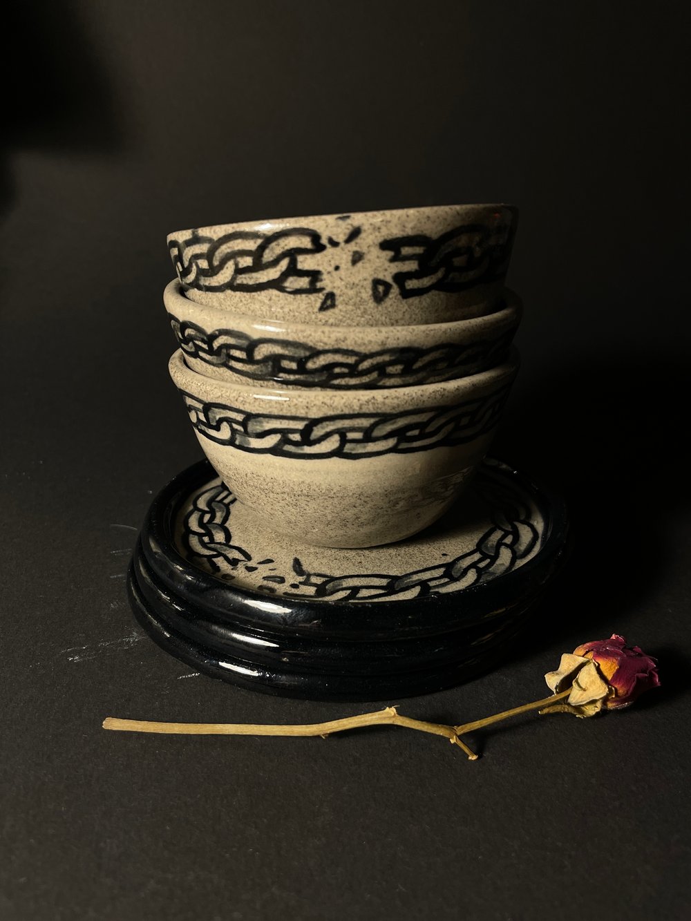 CHAINS - Grey clay - cappuccino /coaster