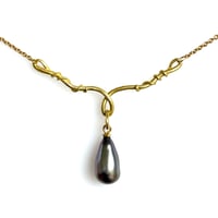 Image 1 of Twisted Vine 18k Tahitian Pearl Necklace
