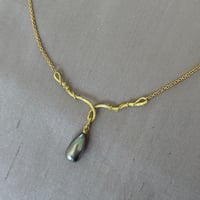 Image 3 of Twisted Vine 18k Tahitian Pearl Necklace