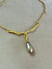 Image 2 of Twisted Vine 18k Tahitian Pearl Necklace