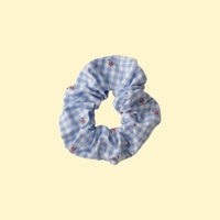 Chouchou vichy fleuri
