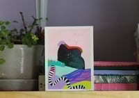 Image 1 of Original acrylic on paper abstract landscape, 4x5"