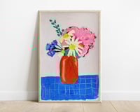 Image 1 of Original acrylic painting on paper, 6x9"- Flower Bouquet 5, unframed