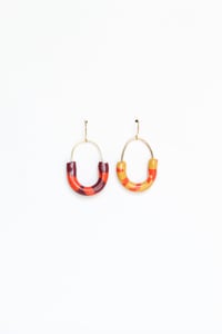 Image 1 of Mismatched clay oval earrings