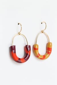 Image 2 of Mismatched clay oval earrings