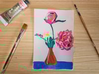 Image 2 of Original acrylic painting on paper, 6x9"- Flower Bouquet 3, unframed